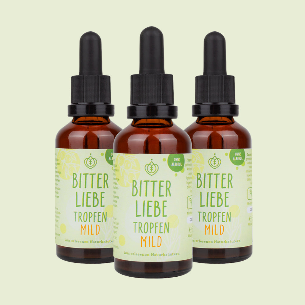 BitterLiebe Gocce di sostanze amare 50ml - versione delicata (confezione da 3 flaconcini)